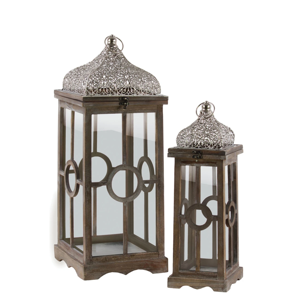 Городские тенденции древесины квадратный фонарь с центром Круг Дизайн тела