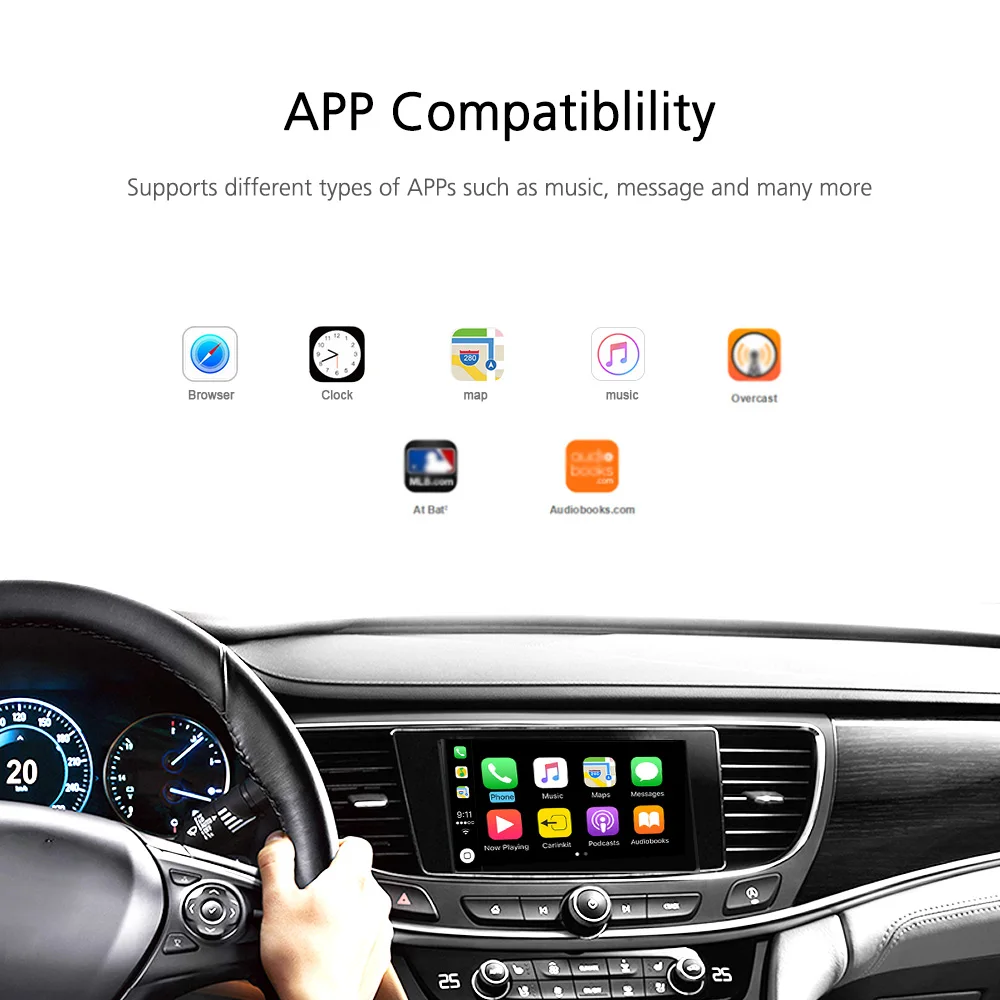 Черный автомобильный стерео модуль Smart Assistant CarPlay адаптер USB интерфейса для