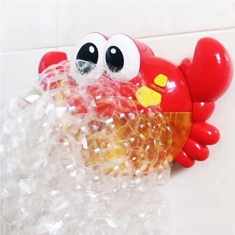 

Baby Bath Toy Bubble Machine Toys Plastic Frog&Crabs Pattern Bath Bubble Machine Pleasant Music Bubble Maker kids Bath Toys