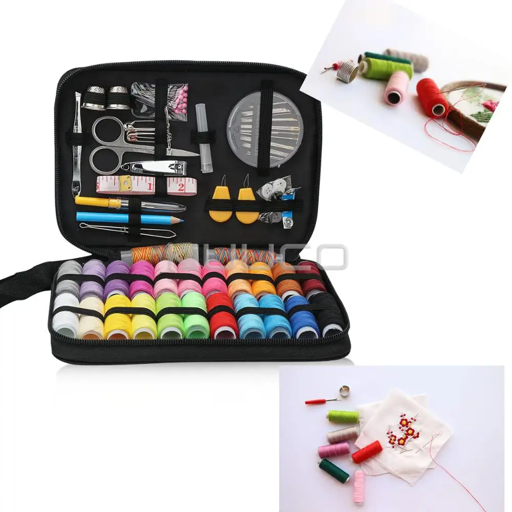 Portable Travel Sewing Box Kit Thread Stitches Knitting Needles Tools Cloth Buttons Craft Scissor Mom Gifts | Дом и сад