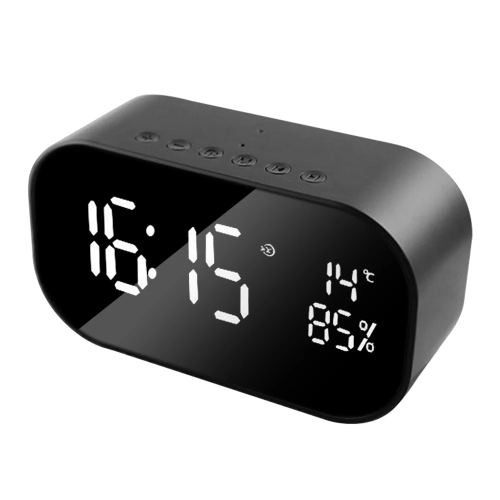 2019 цифровой светодиодный Будильник с беспроводным bluetooth динамиком fm радио