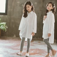 2021 autumn spring teen dress shirts for girls teenage school long little kids girl blouse white tops baby children clothing