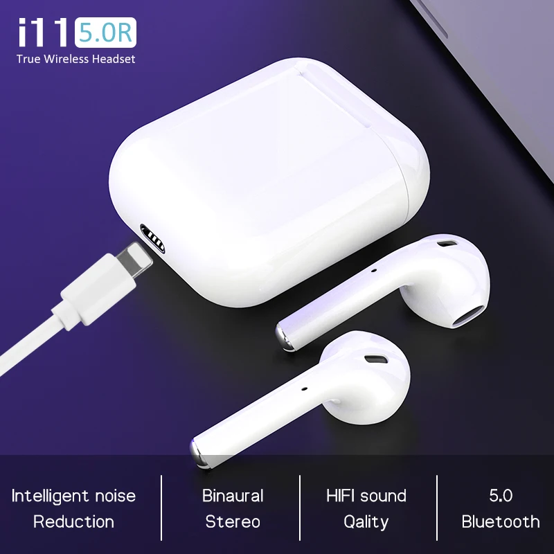 Беспроводные наушники bluetooth гарнитура i11 Tws 5 0 сенсорные бинауральные спортивные