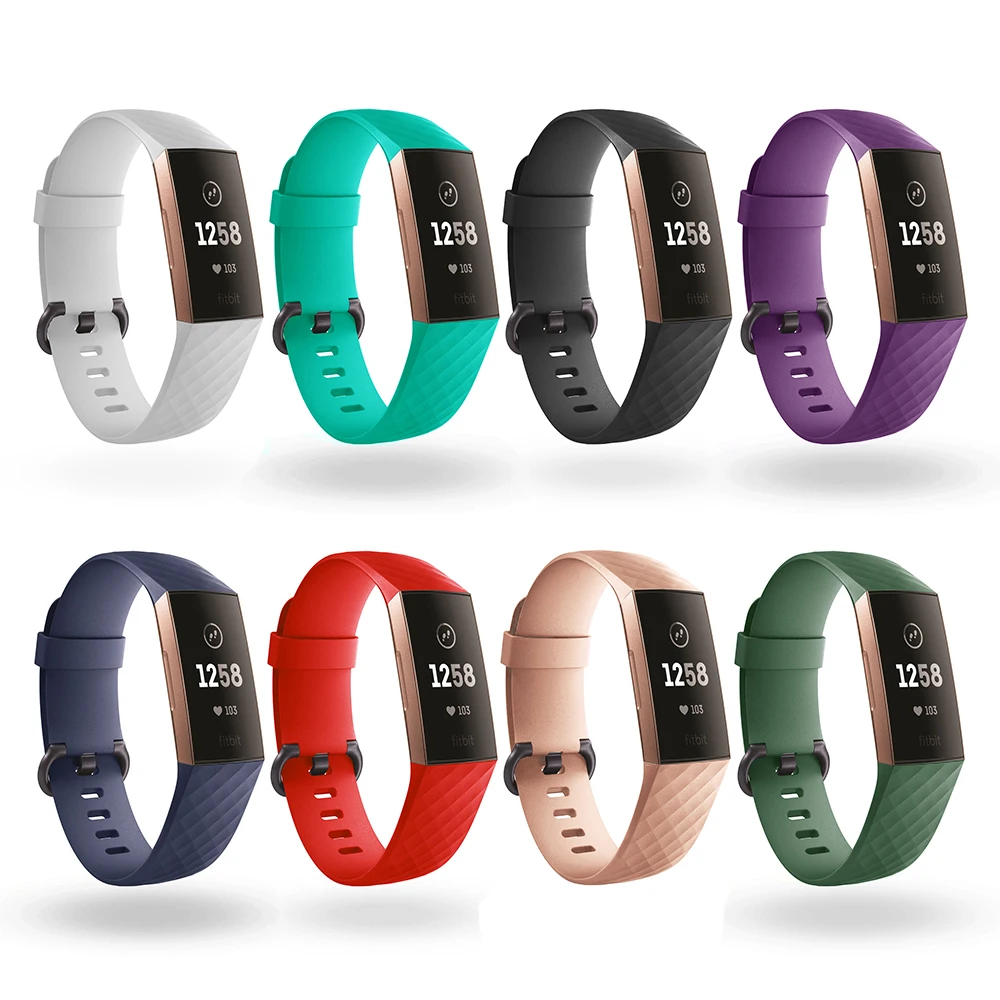 Прочный ремешок для часов Fitbit Charge 3 аксессуары браслета силиконовый Bit