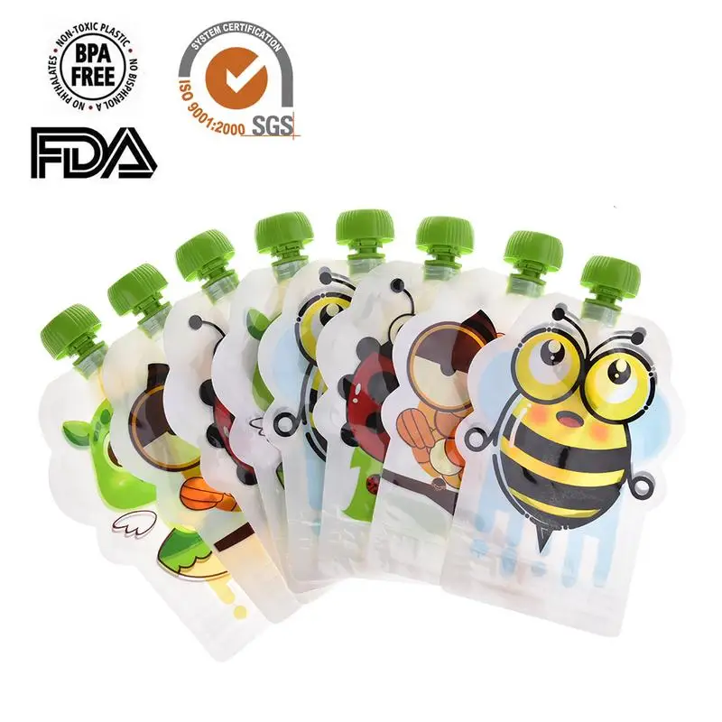 

8 шт. с изображениями мультипликационных персонажей пакет для хранения грудного молока не содержащего бисфенол-Многоразовые Герметичный д...