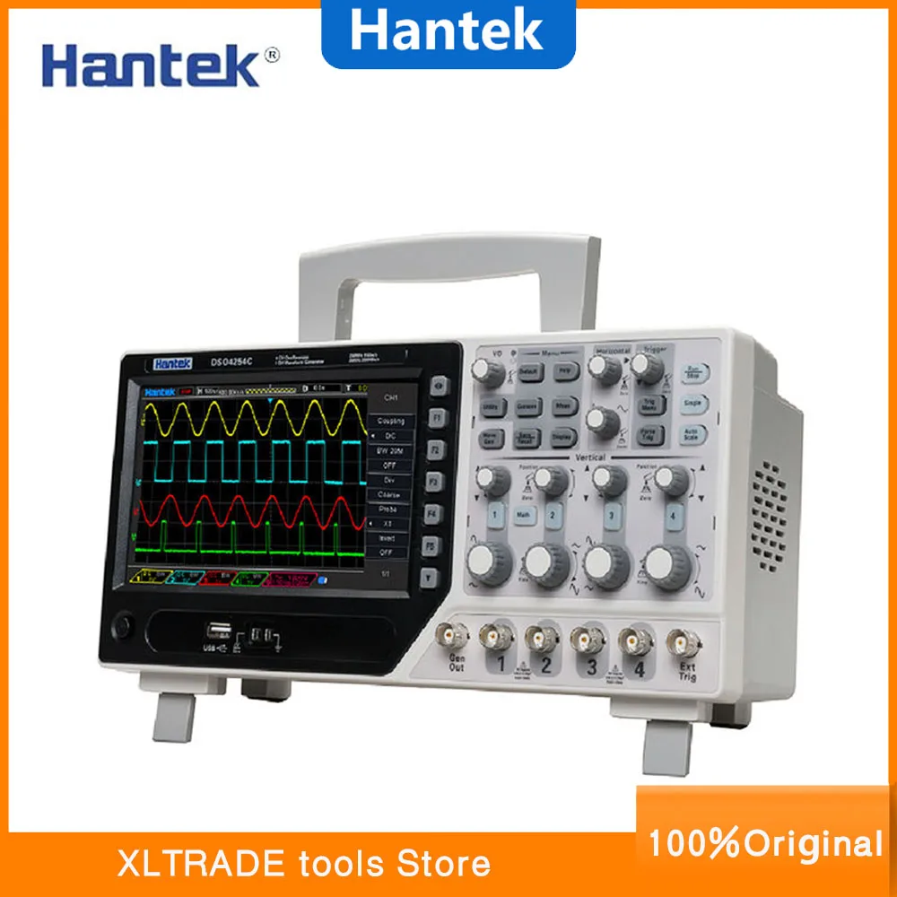 Hantek DSO4254C цифровой осциллограф 4CH 250 МГц 1Gs/s Настольный Osciloscopio 25 функция/генератор