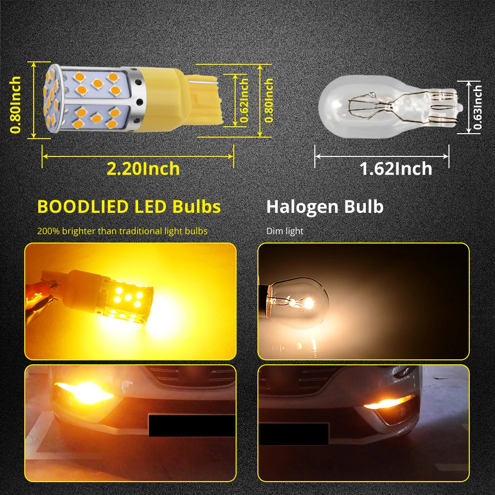 T20 7440 WY21W светодиодные лампы 35 SMD 3030 янтарные желтые огни Авто Обратный Стоп