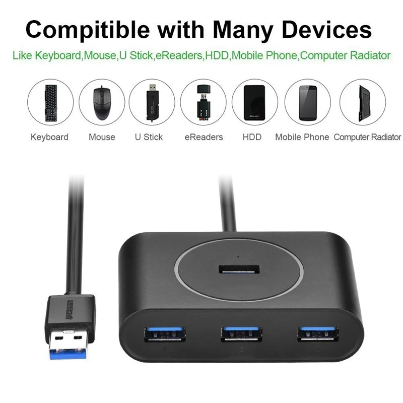 USB 3 0 концентратор 4 порта данных порт способный супер скорость для MacBook Air Mac Mini iMac