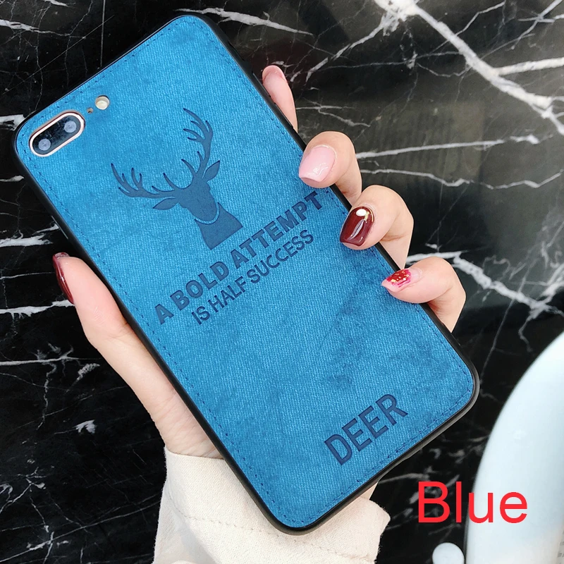 JCDA чехол для iPhone XR крышка 6 7 8 Plus X XS Max Чехлы Корпус ткань олень автомобиля S 9D