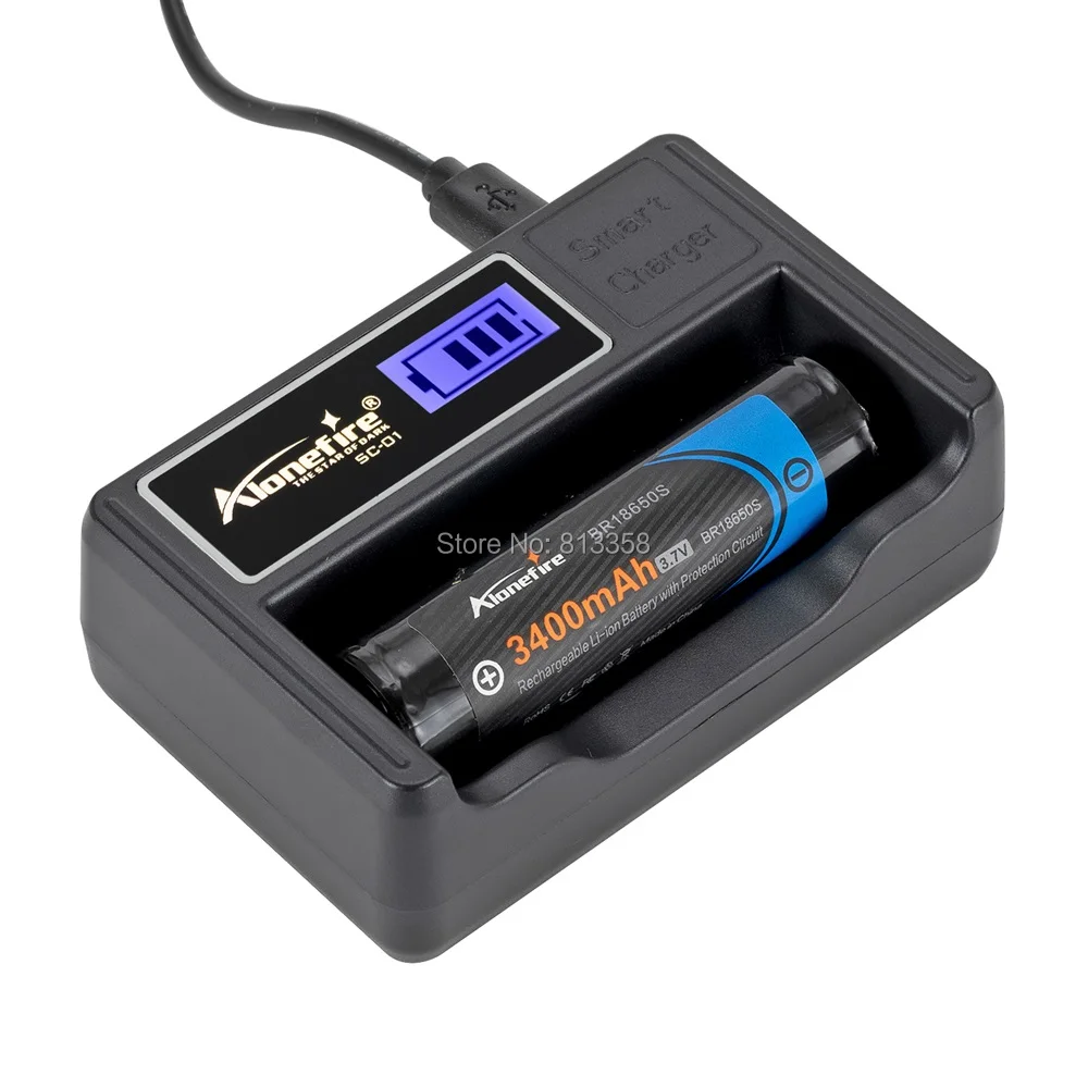 AloneFire SC 01 ЖК дисплей Smart 18650 зарядное устройство Li Ion Ni MH Cd AAAA AAA AA 14500 16340 26650