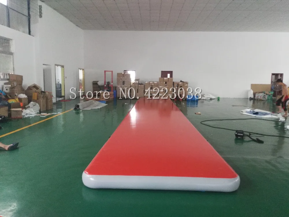 Pаспродажа 11*1*0,2 м надувной гимнастический коврик, профессиональный воздушный коврик с насосом для практики гимнастики, чирлидинга, акробатики