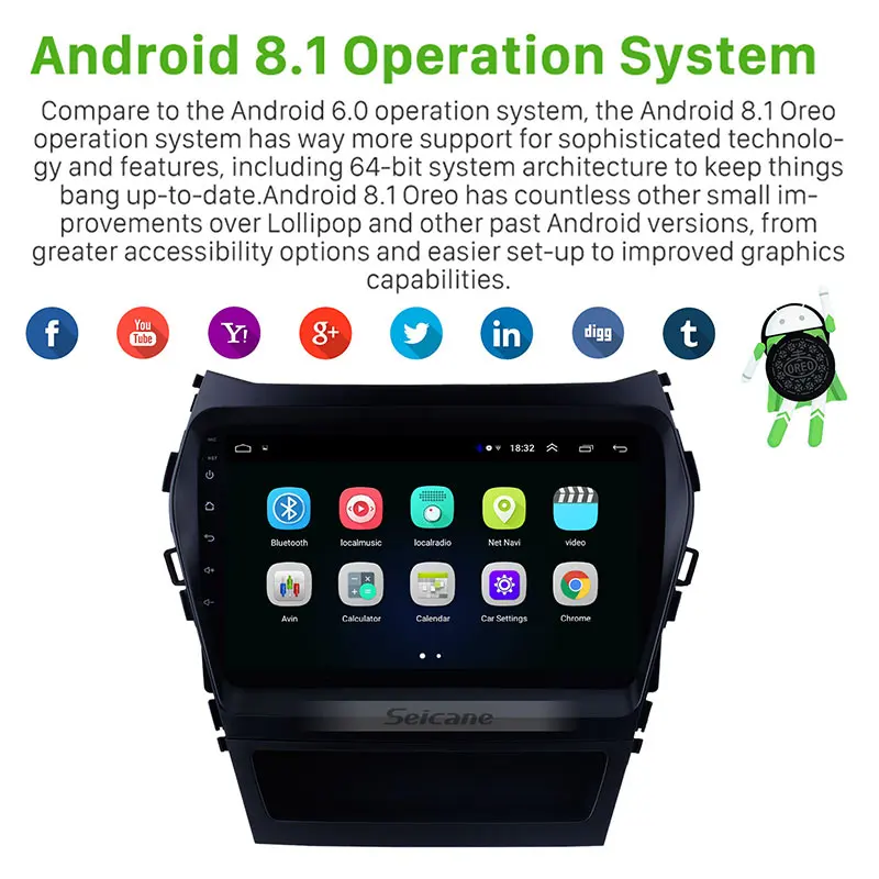 Seicane 9 дюймов Android 8 1 автомобильный Мультиплеер HD Touchscreeen радио GPS навигация для 2013