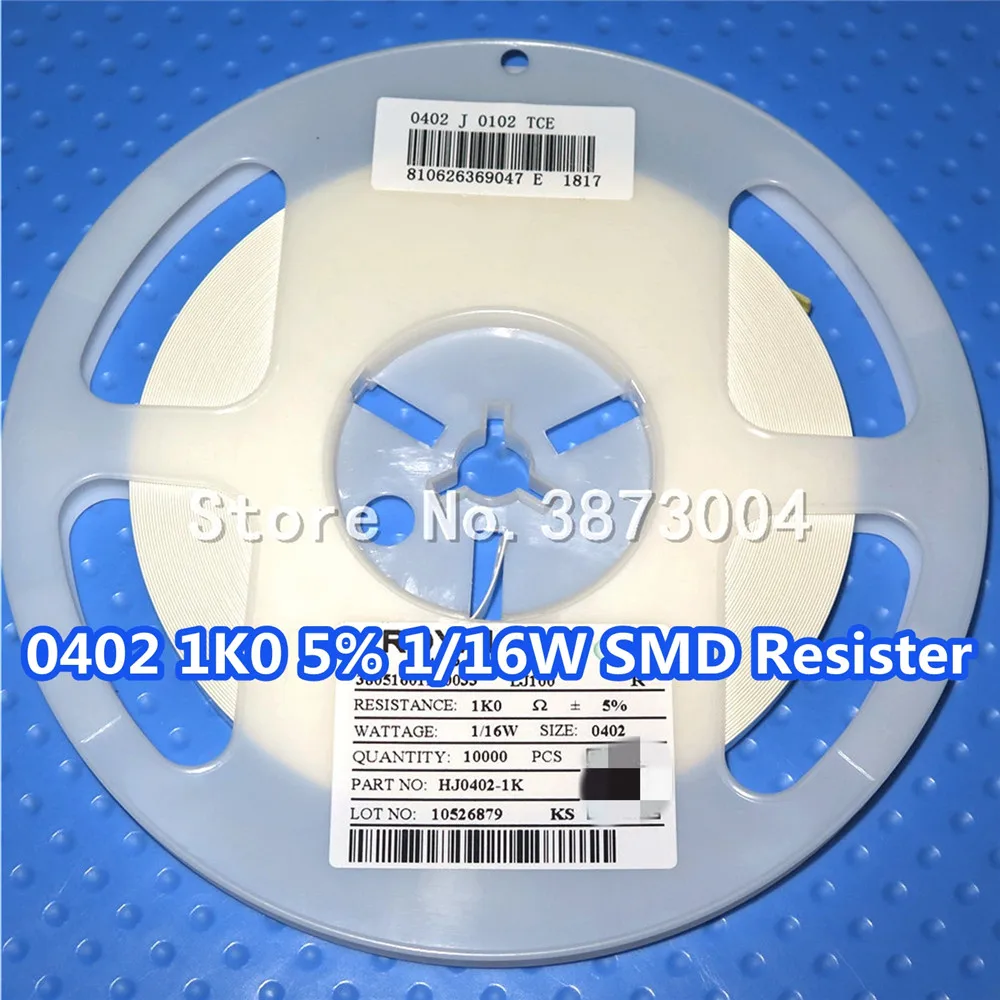 

1 Reel 0402 1k 1K Ohm 5% 1/16W SMD resistance 10000PCS/Reel