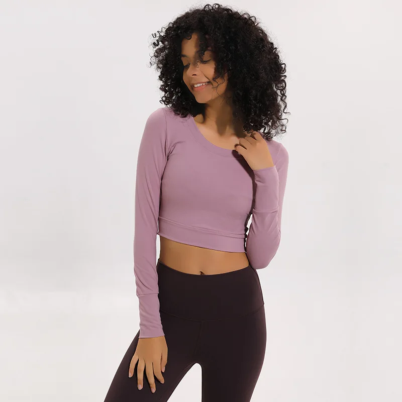Half Yoga Jacket Woman Self-cultivation Thin Run Bodybuilding Long Sleeve Speed Do Training Motion Serve | Спорт и развлечения