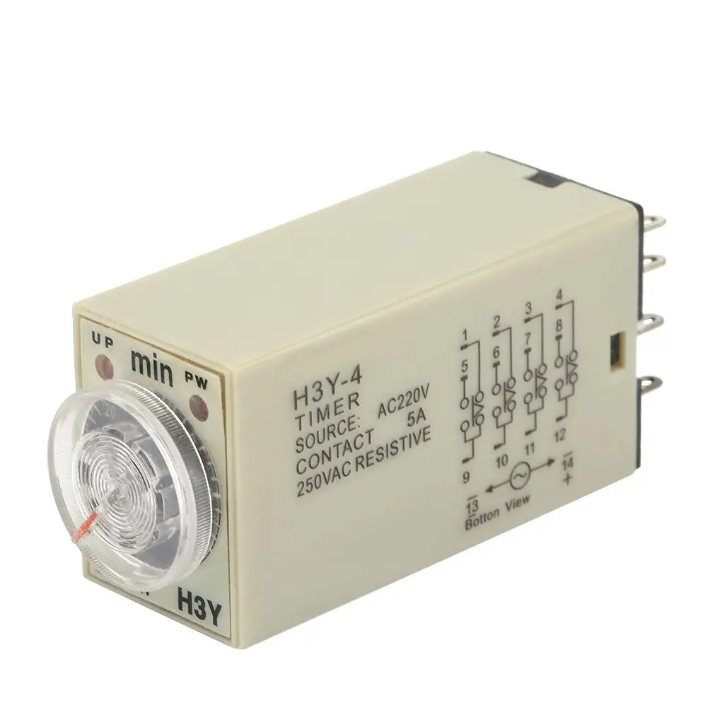H3Y 4 питание от реле таймера задержки 0 60 минут времени AC 220V 5A 2019 высокое
