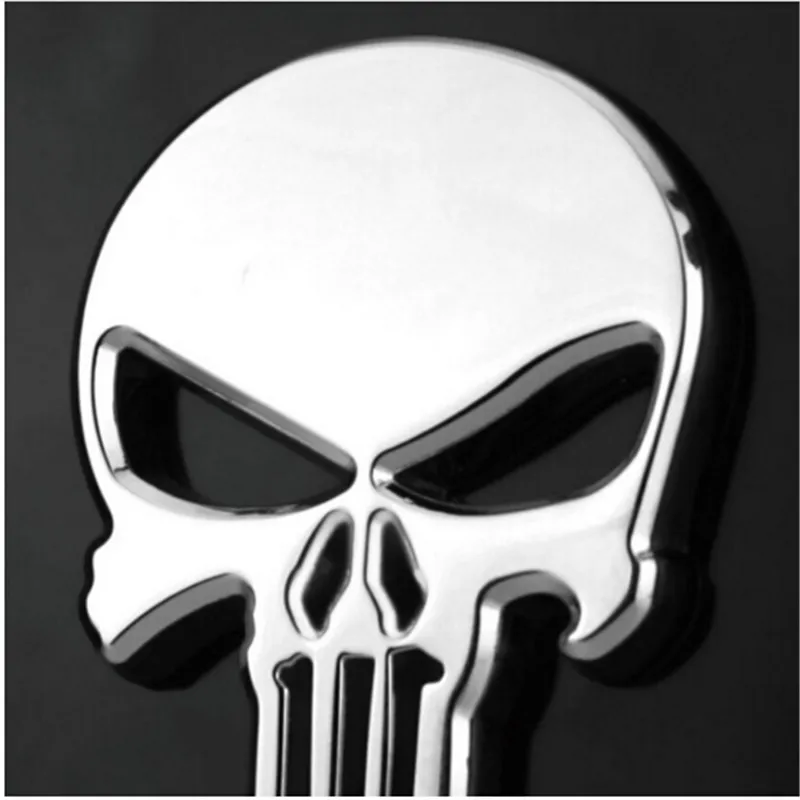 3D металла Каратель эмблема череп значок автомобиля и наклейки на автомобиль