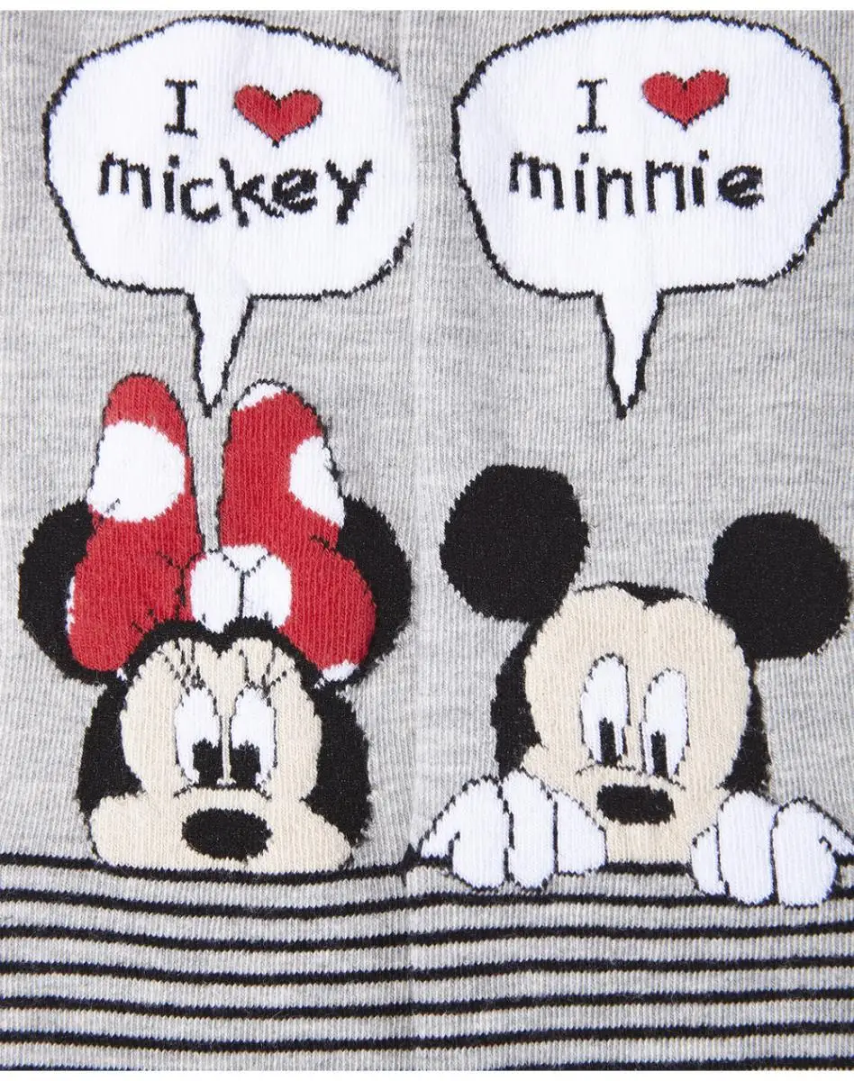 Женские короткие носки Disney в сером цвете с Микки и Минни|Носки| |