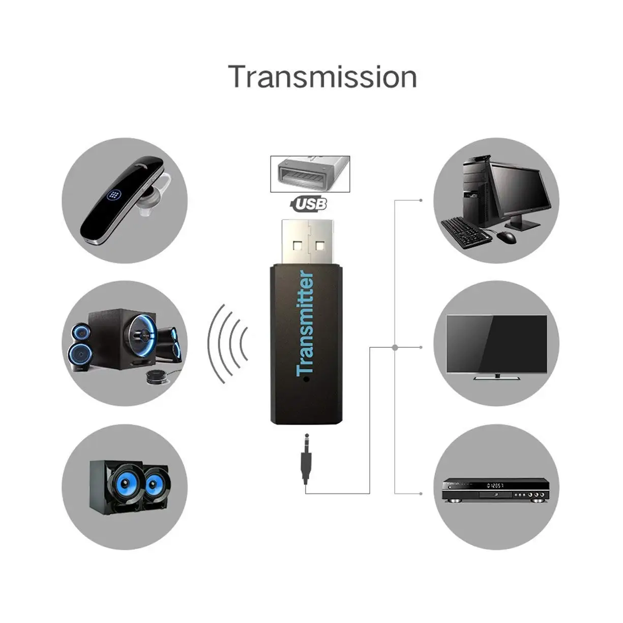 KN316 USB беспроводной Bluetooth 3 0 передатчик Мини Портативный аудио A2DP музыкальный