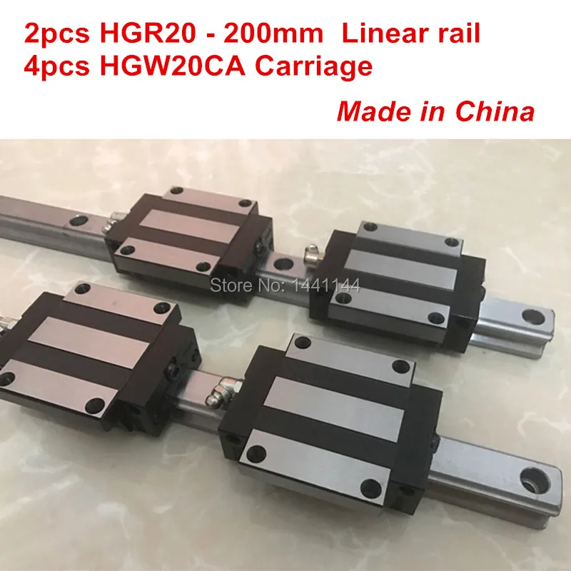 Линейная направляющая HGR20: 2 шт. HGR20 - 200 мм + 4 HGW20CA линейные блочные каретки детали
