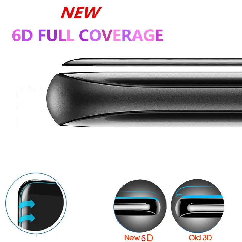 6D полное изогнутое 5D закаленное стекло для Samsung Galaxy S8 S9 Plus 3D Защитная пленка