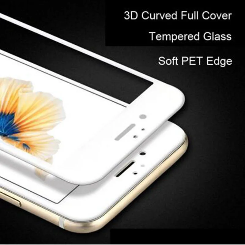 Закаленное стекло для iphone 6s 7 защитная пленка с мягкими краями и полным покрытием