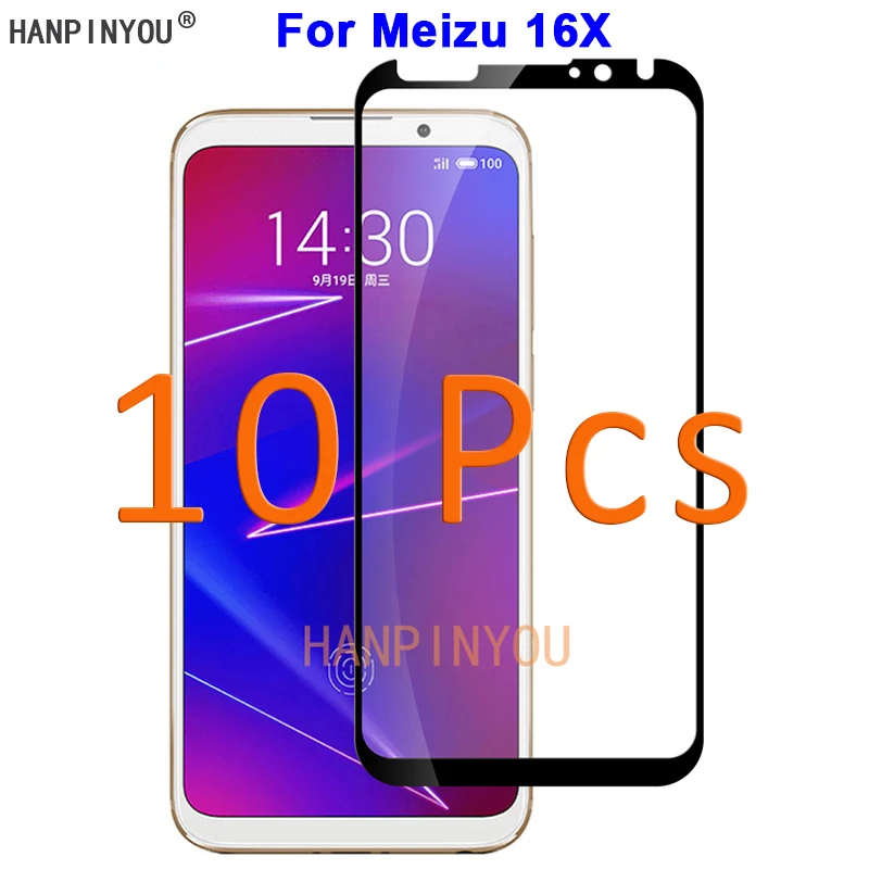 

10 шт для Meizu 16X M872Q 6,0 "9H твердость 2.5D полное покрытие закаленное защитная стеклянная пленка для экрана Защитная пленка