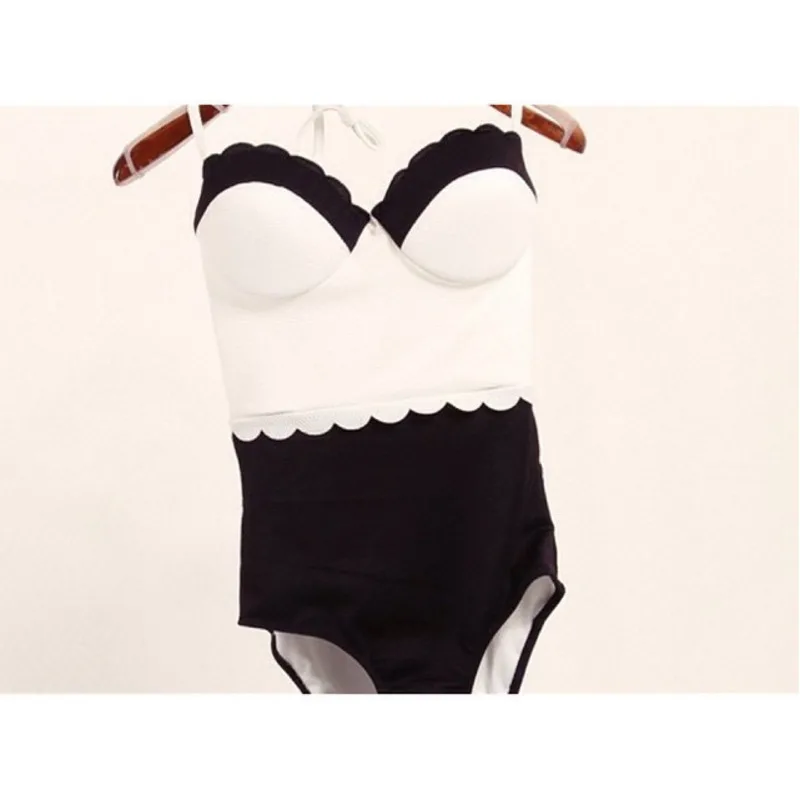 High Waist Swimsuit 2018 Sexy Bikinis Women Swimwear Vintage Neck Bikini Set Bathing Suits Swim Wear Biquini Plus Size XL |