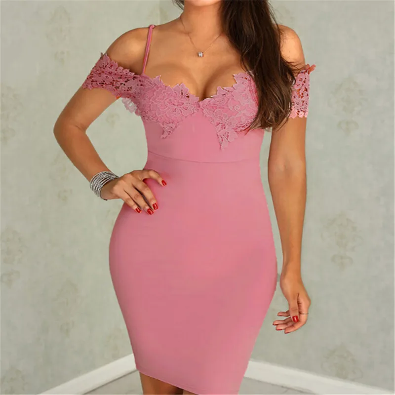 Пикантные новинки для женщин Сплошной короткий рукав Bodycon Тонкий Лето