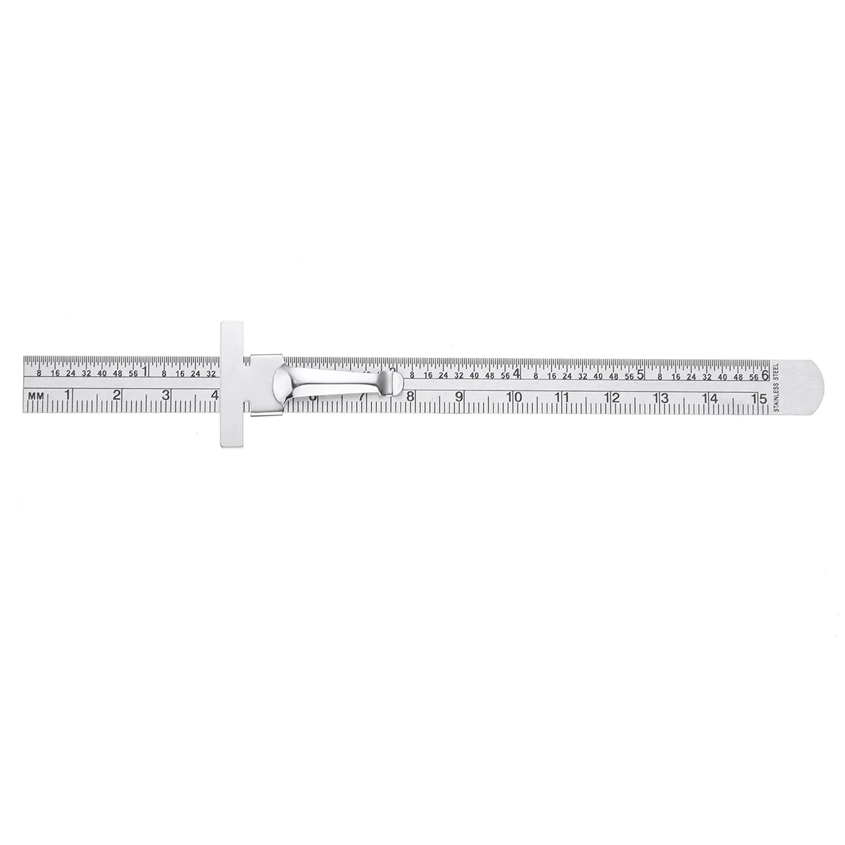 6 Inch 0-150mm Stainless Steel Gauge Standard Rule Scale Depth Length Marking Measuring Tool with Detachable Clip | Инструменты