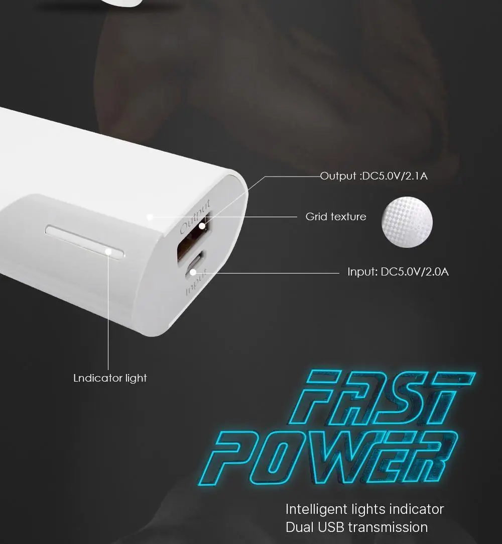 ARUN 4000 mAh Мощность Bank внешняя Батарея 2 USB полимер мобильный телефон для быстрой