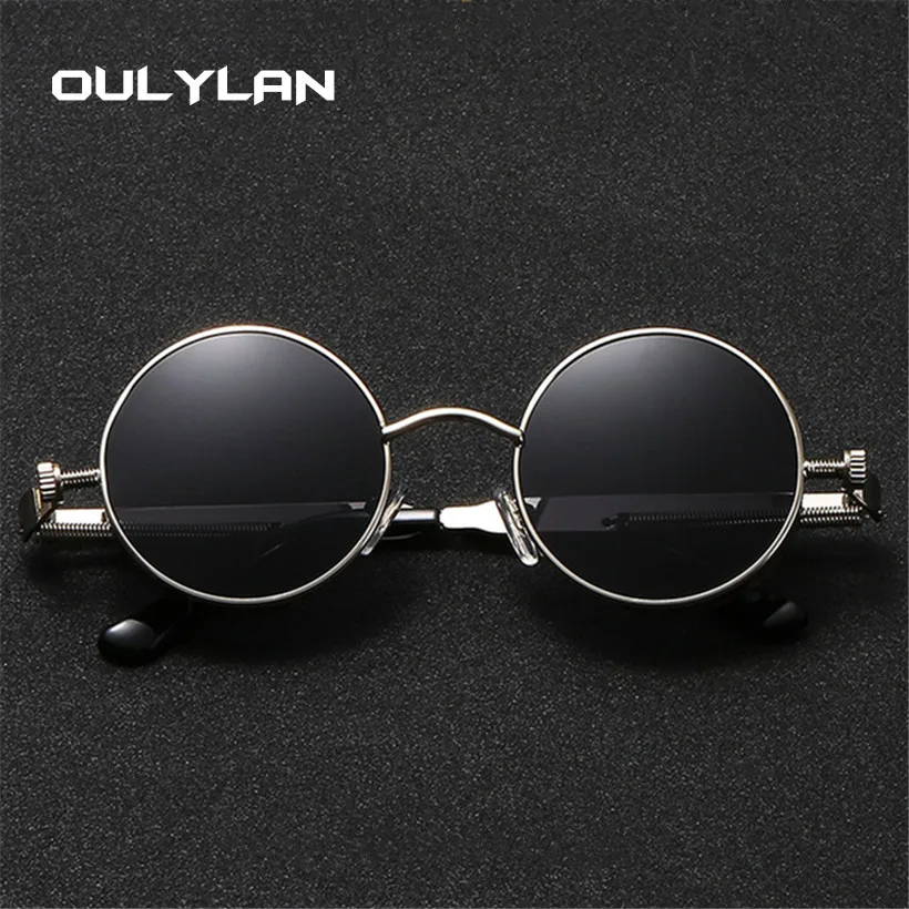 

Oulylan Vintage Round Steampunk Sunglasses Men Brand Designer Sun Glasses Goggles Women High Quality Sunglass UV400 Eyewear