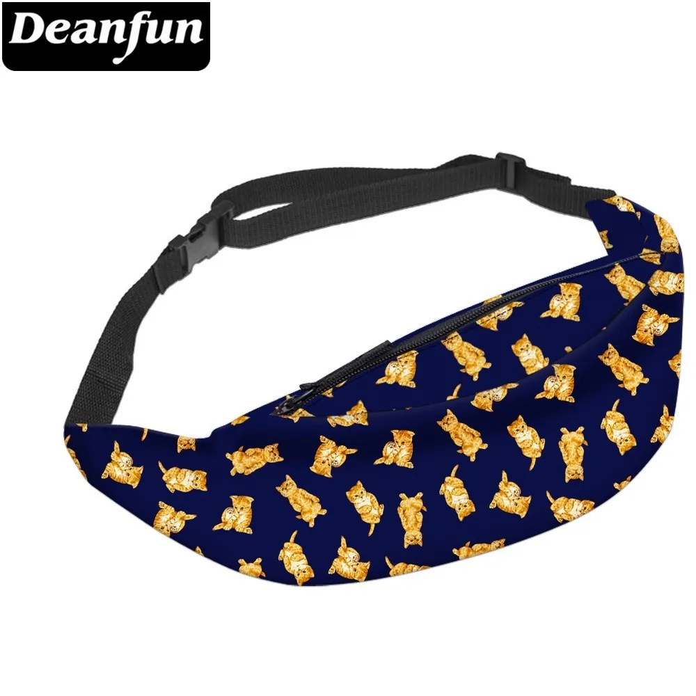 Поясная Сумка Deanfun с оранжевым котом водонепроницаемая забавная поясная сумка