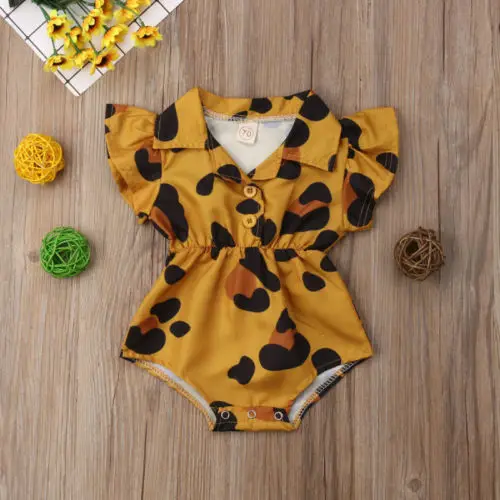 2019 Canis Summer Baby Girl Infant Flower Valentine Blouse Short Sleeves Bodysuit Jumpsuit Outfit Clothes Cute Fox Clothing |