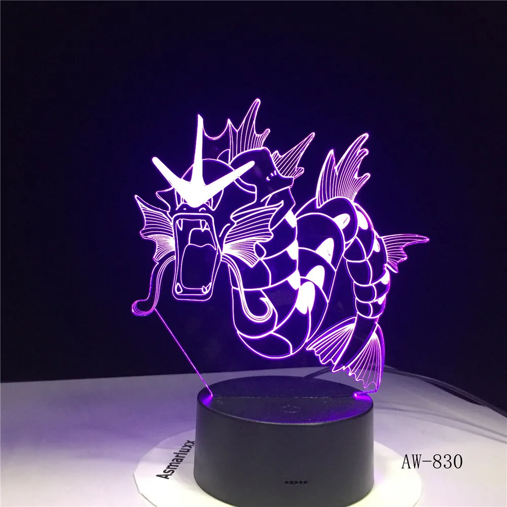 Новинка динозавр рога драковая лампа 3D USB светодиодсветодиодный цвета