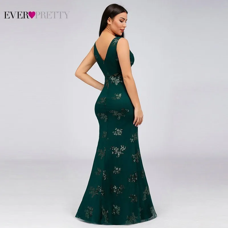 Элегантные зеленые платья для подружки невесты Ever Pretty блестками Русалка v