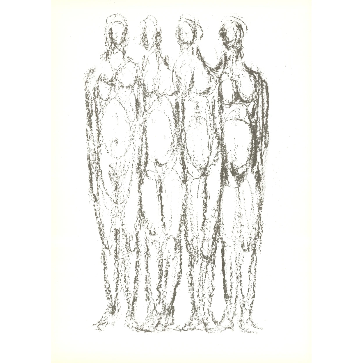 Rodolphe Raul Ubac-Quatre Personnages-1966 15x11 дюймов. | Дом и сад