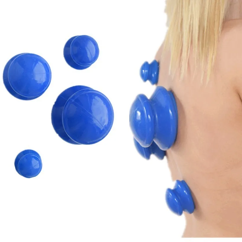 4 шт./компл. Вакуумный Куб Силиконовые баночки для массажа комплект вакуумного