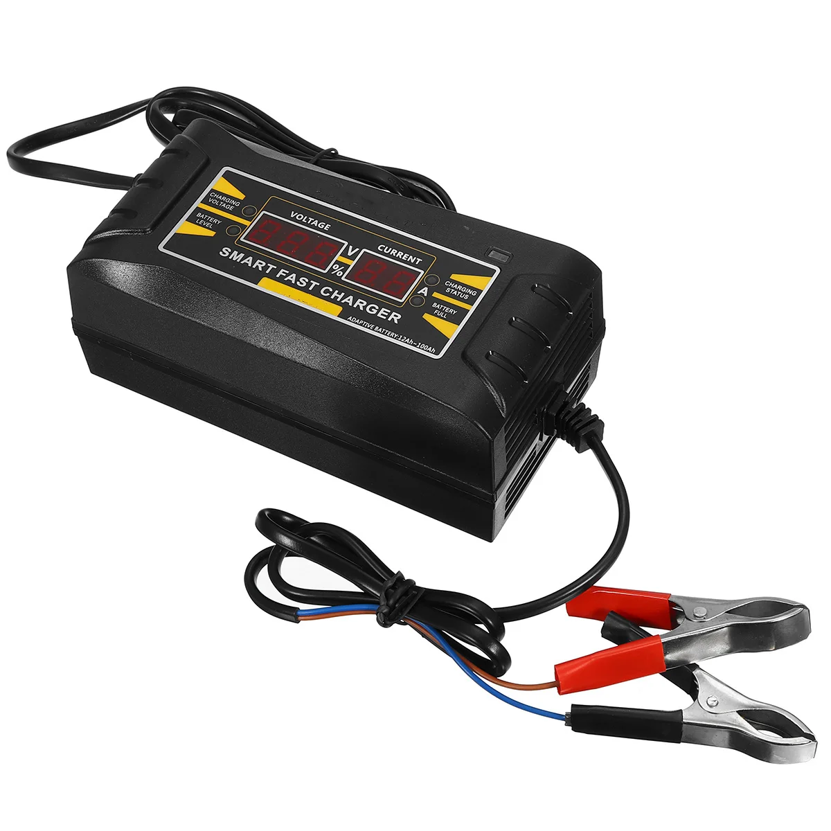 full automatic car battery charger 110v220v to 12v 6a smart fast power charging car motorcycle wet dry lead acid lcd display free global shipping