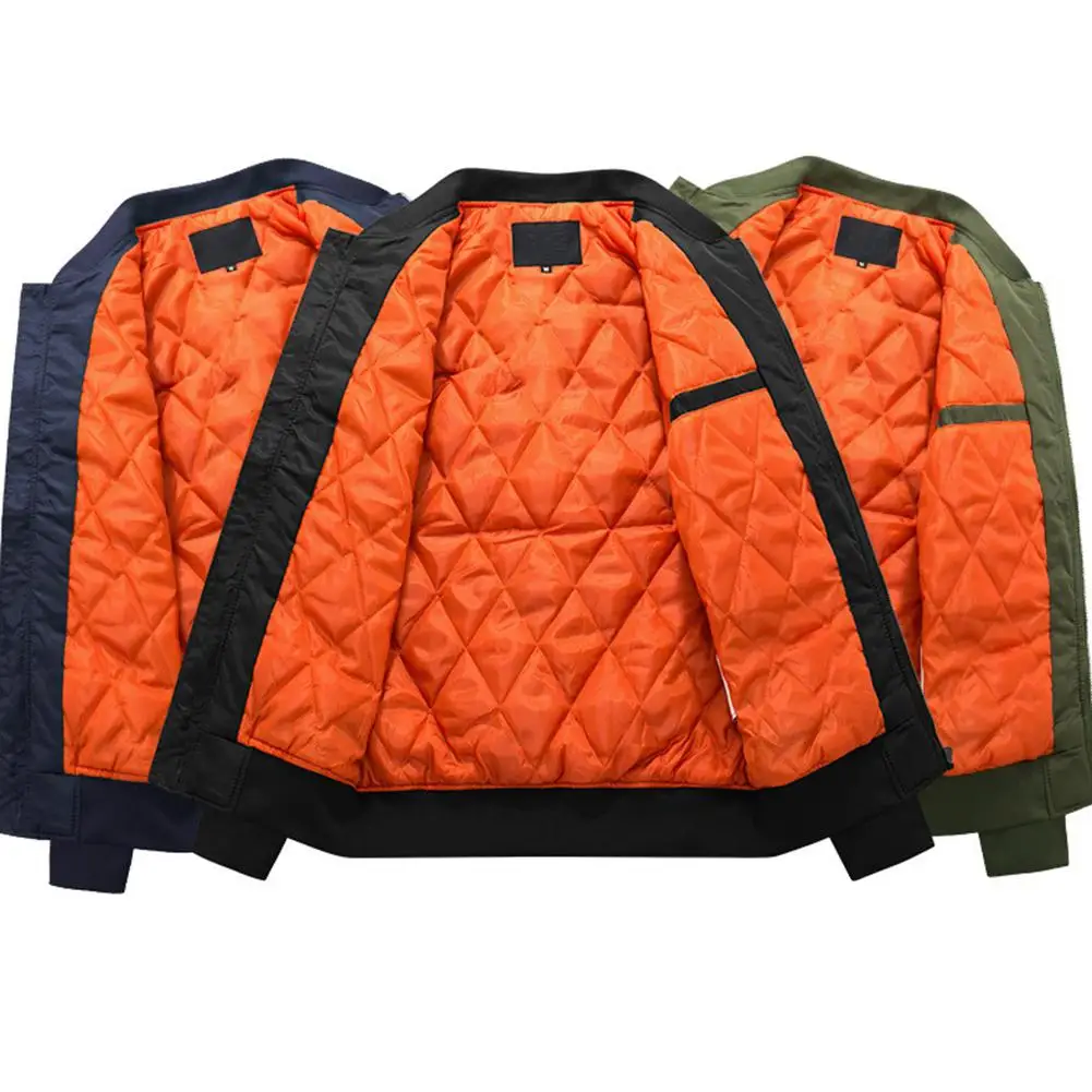 

MISSKY Men Jacket Winter Thick Jacket Solid Color Long Sleeve Warm Casual Cotton Short Coat Outwear Tops