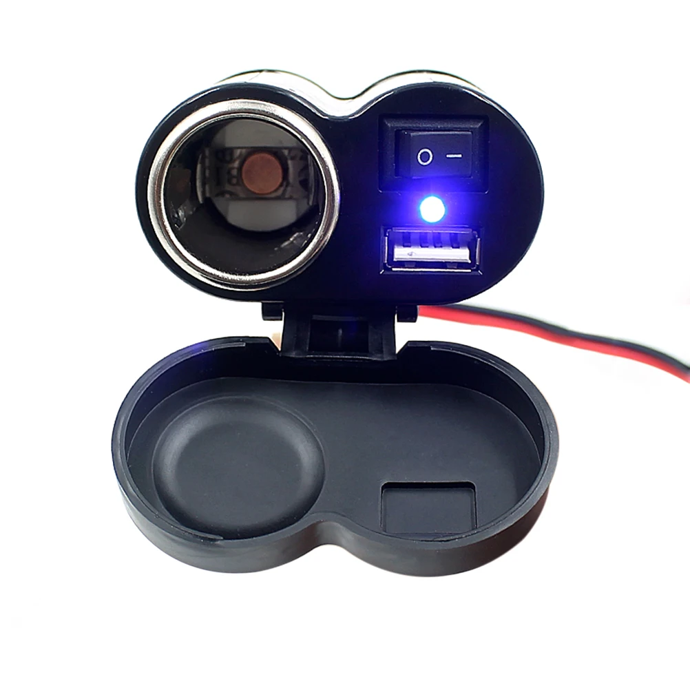 12 24V мотоцикл USB порт питания прикуривателя Зарядное устройство для мобильного