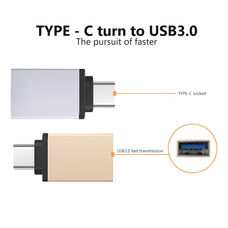 Тип C адаптер type-C к USB 3 0 OTG кабель конвертер для Xiaomi Mi 8 huawei One Plus 6 | Мобильные