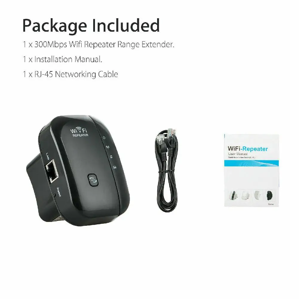 Беспроводной усилитель сигнала ретранслятора WiFi Range Extender 802.11N/B/G 300mbps Repetidor Wifi Wps