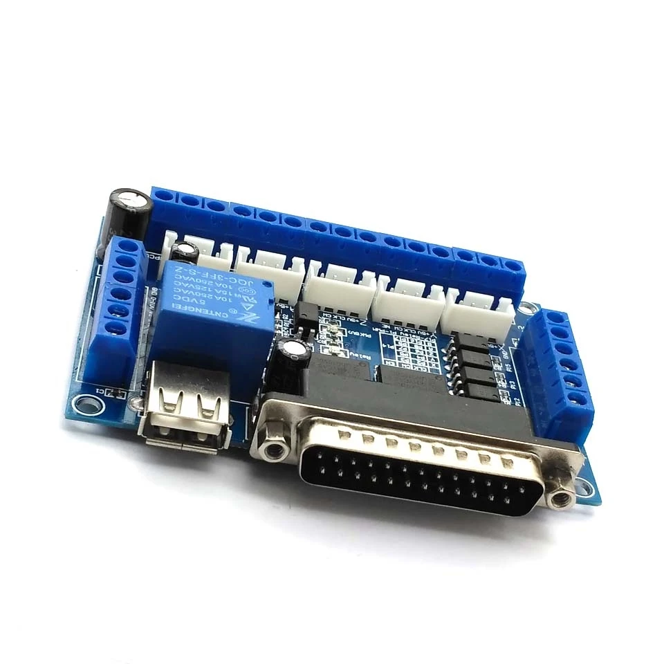 5 осевая CNC плата с USB кабелем для драйвера шагового двигателя MACH3 параллельное