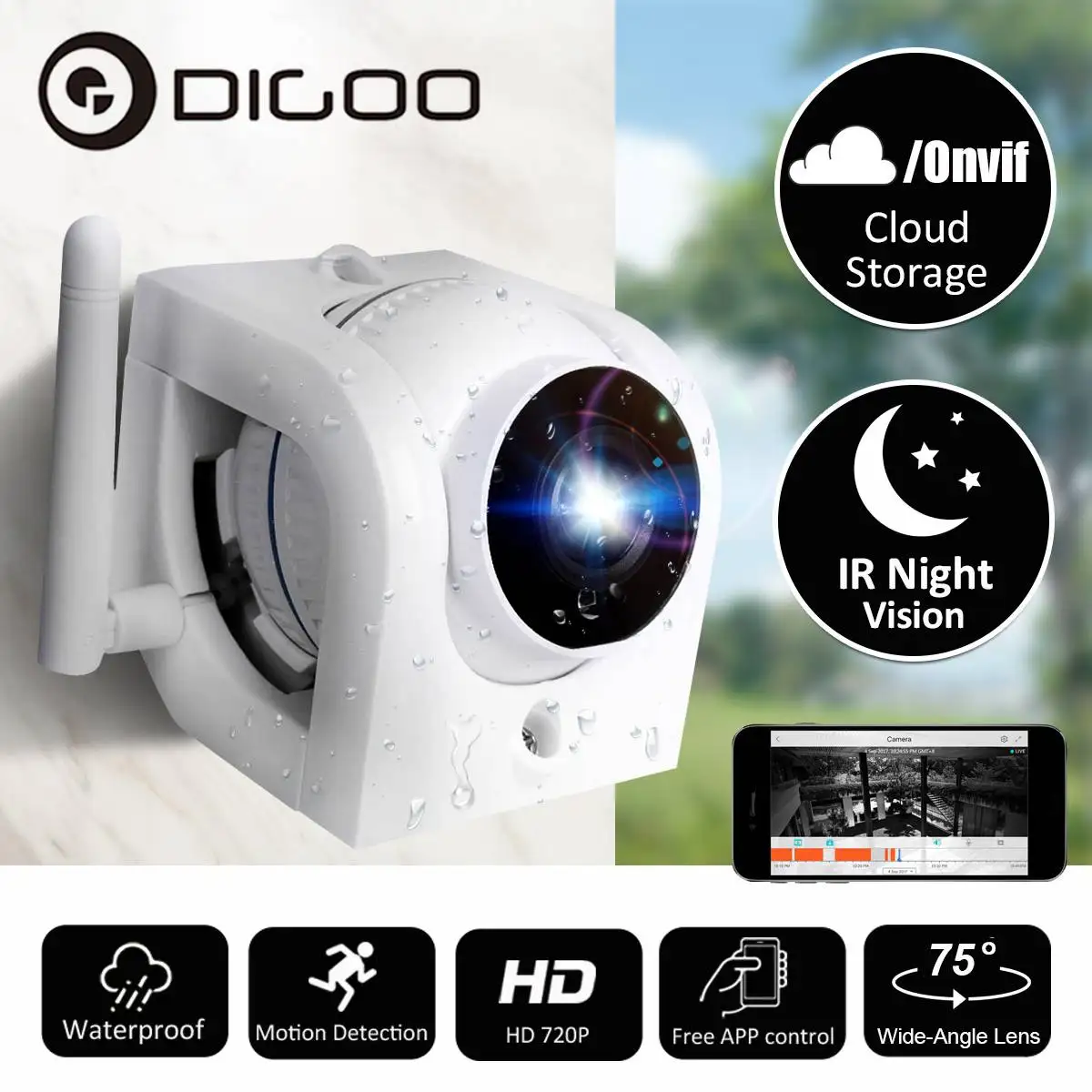Digoo DG W02f Wi Fi дома безопасности IP камера Cloud Storage 3 6 мм 720 P водонепроницаемый