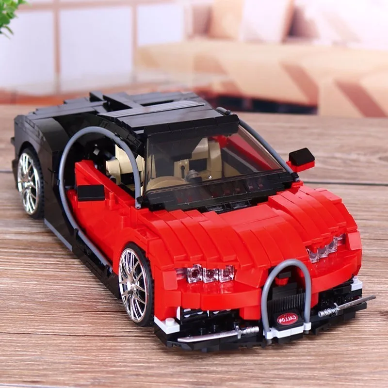 New 859pcs 03009 Red Gallon Racing XB03009 Sports Car Spelling Insert Plastic Building Blocks Alpinia Oxyphylla Small Grain Toys | Игрушки и