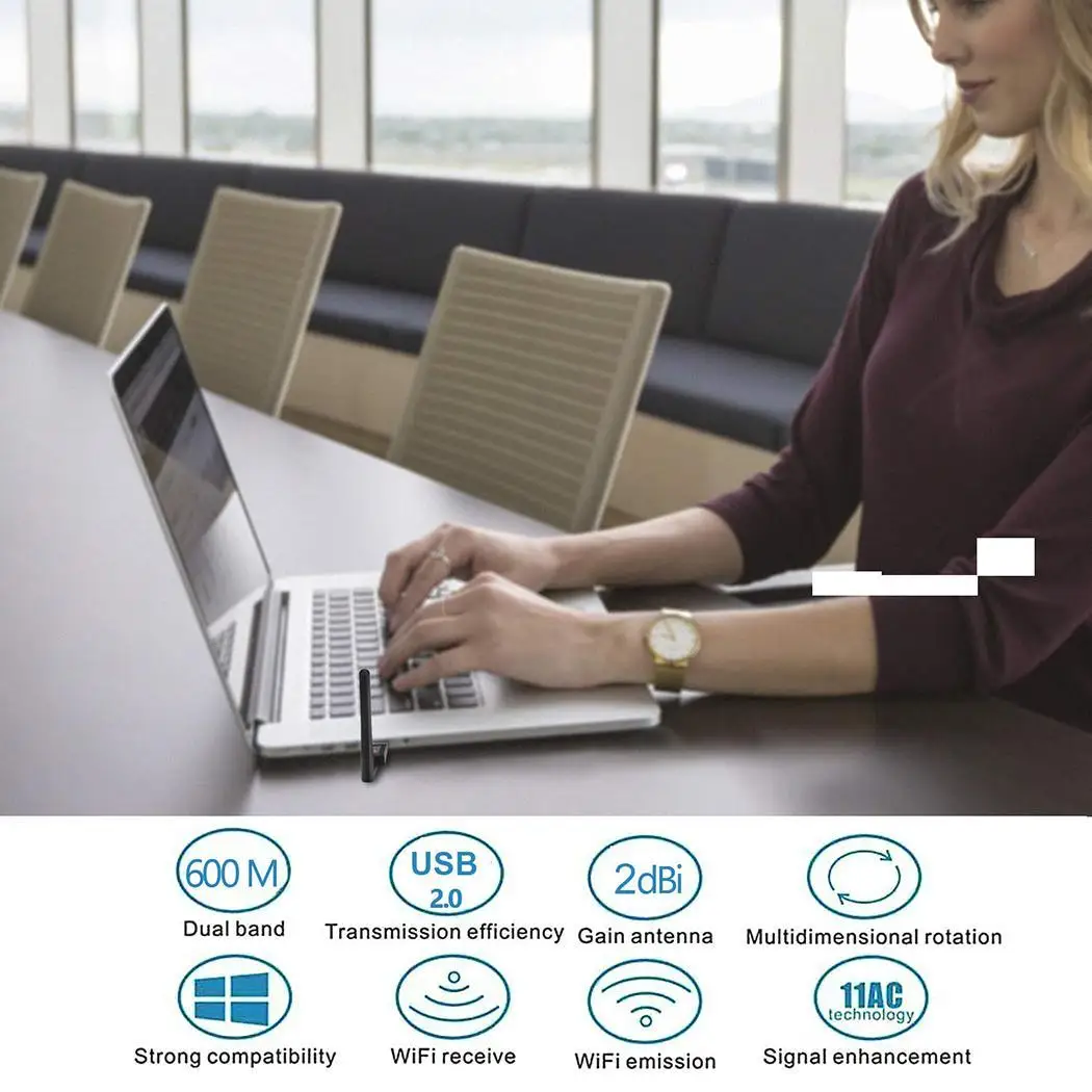 USB WiFi адаптер 600 Мбит/с ключ сетевая карта беспроводной настольный Wifi