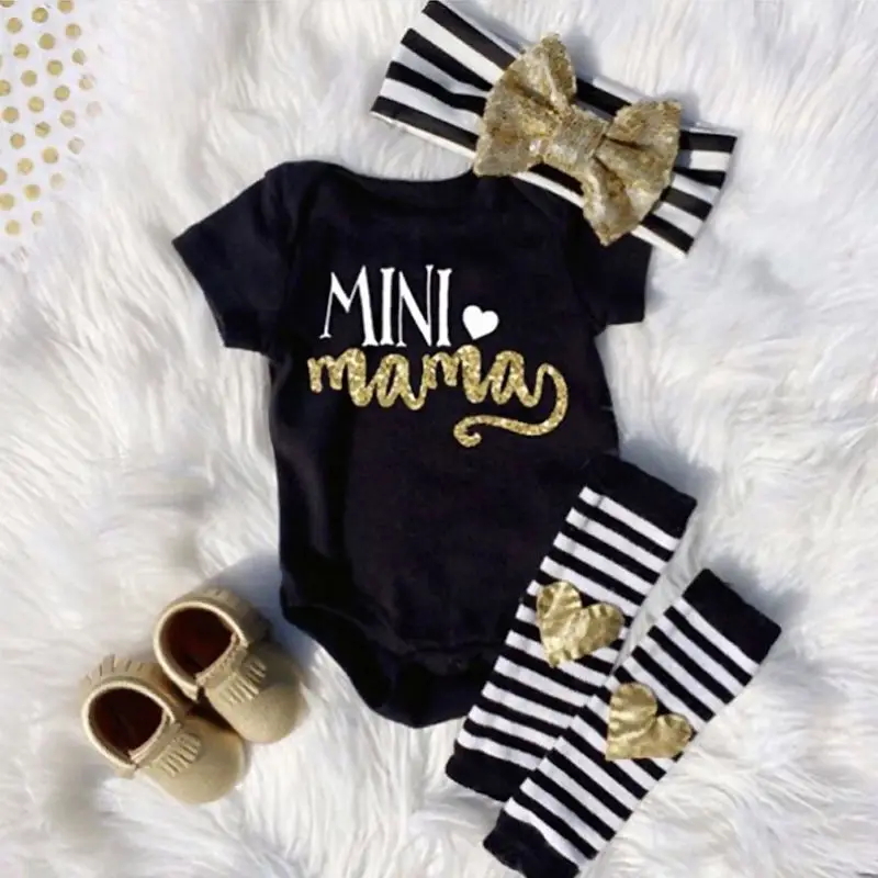 Mama's Mini/комбинезон для новорожденных девочек + гетры повязка на голову комплект