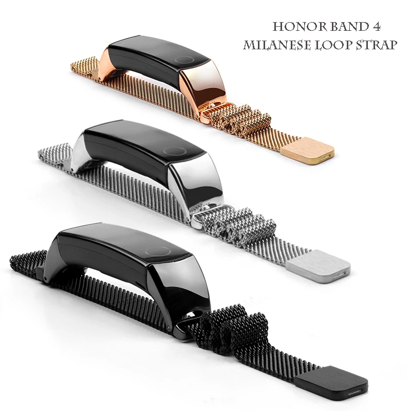 Металлический браслет ремешок для huawei honor Band 5/4 стандартная версия Смарт-Браслет спортивный браслет группа honor Band 4 нержавеющая сталь