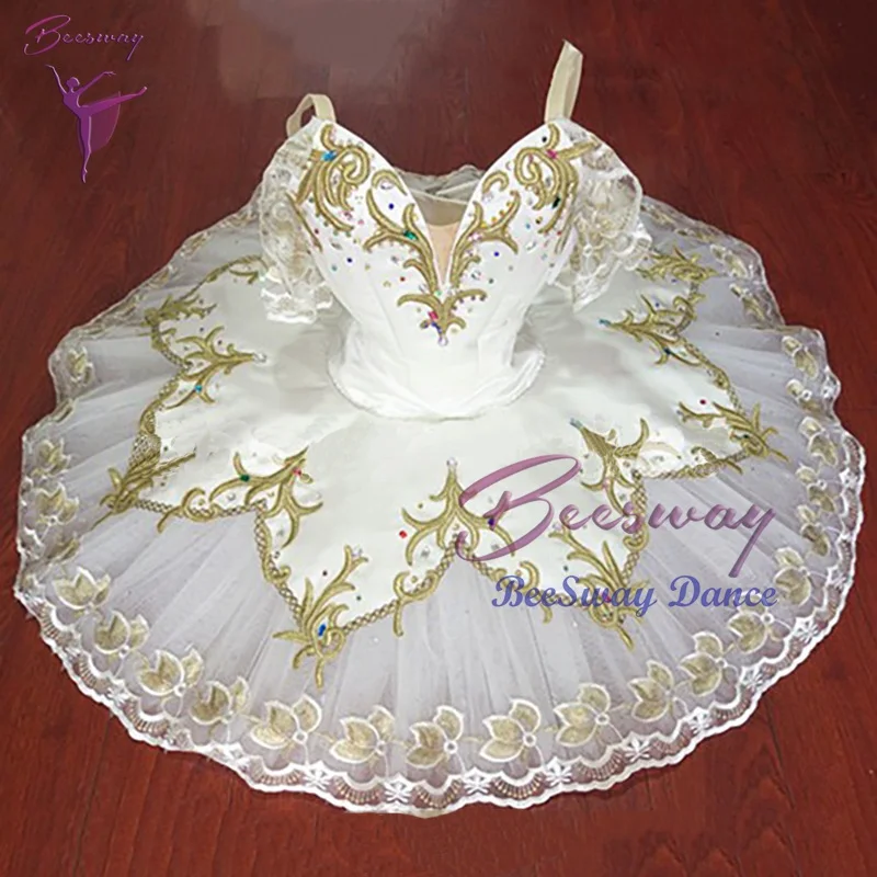 

White Gold Professional Ballet Tutu dress women Nutcracker Ballet Tutus Skirt Ballet Stage Costume for girls