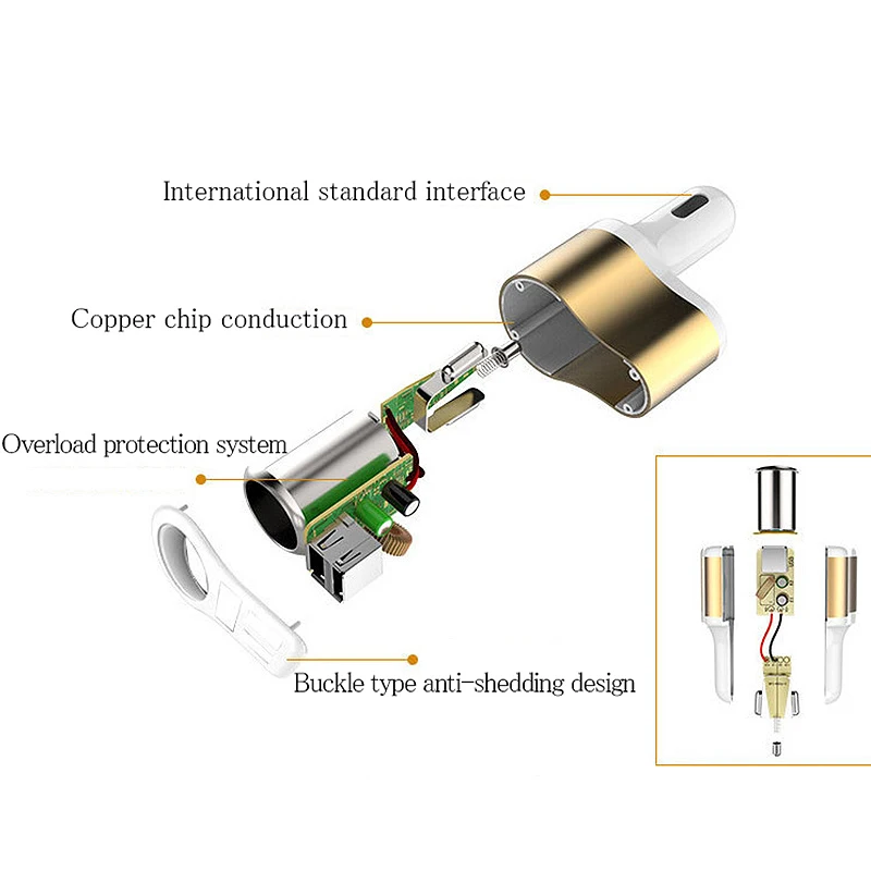 3.1A двойной USB Смарт универсальное автомобильное зарядное устройство цифровой